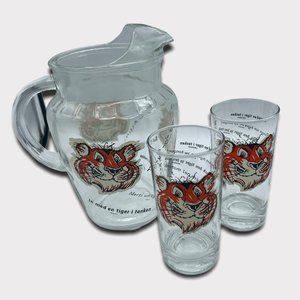 Vintage Esso / Exxon Tony Tiger Drinking Glasses and Pitcher